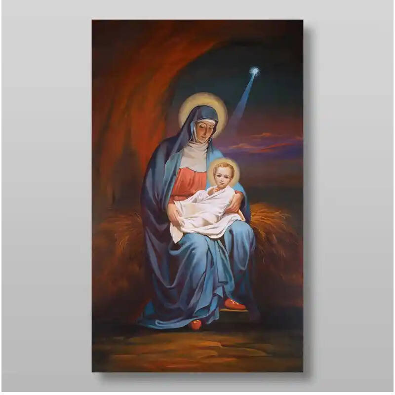 Σετ 2 τεμαχίων – Εικόνα Ορθοδοξίας με περίγραμμα χρυσό σε ξύλο Φλαμουρίας  με  βάση Γέννηση του Ιησού Χριστού, Χειροποίητη Ελληνορθόδοξη , Κρεμαστή πλάκα βυζαντινής τέχνης, χριστιανική τέχνη Διάσταση 15x11 cm (5,9 x 4,3 ίντσες) INTRAEK-21184