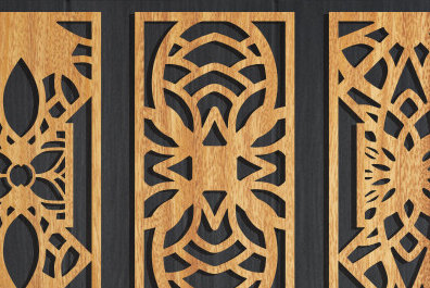 Σετ των 2 Intra απο ξύλο plywood 3mm-4mm πάχος - Διακοσμητικό πάνελ κοπής με λέιζερ  Δίασταση 20x20 cm INTRAFABR-95112981