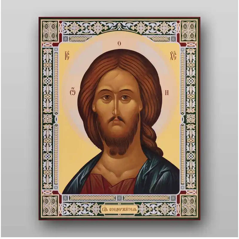 Σετ των 2 Εικόνα Ορθοδοξίας με περίγραμμα χρυσό σε ξύλο Φλαμουρίας  με  βάση Εικόνα του Ιησού Χριστού - Χειροποίητη Ελληνορθόδοξη , Κρεμαστή πλάκα βυζαντινής τέχνης, χριστιανική τέχνη Διάσταση 15x11 cm (5,9 x 4,3 ίντσες) INTRAEK-2959