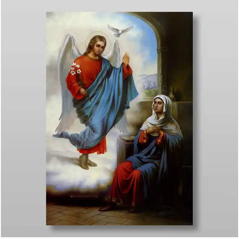 Εικόνα Ορθοδοξίας με περίγραμμα χρυσό σε ξύλο Φλαμουρίας  με  βάση Ευαγγελισμού για  ορθόδοξης εικόνας.Χειροποίητη Ελληνορθόδοξη , Κρεμαστή πλάκα βυζαντινής τέχνης, χριστιανική τέχνη Διάσταση 10x7 cm (3,9 x 2,8 ίντσες) INTRAEK-7945