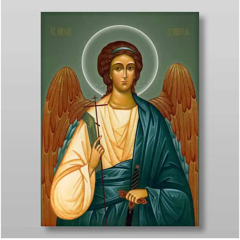Εικόνα Ορθοδοξίας με περίγραμμα χρυσό σε ξύλο Φλαμουρίας  με  βάση Guardian Angel Χειροποίητη Ελληνορθόδοξη , Κρεμαστή πλάκα βυζαντινής τέχνης, χριστιανική τέχνη Διάσταση 10x7 cm (3,9 x 2,8 ίντσες) INTRAEK-7915