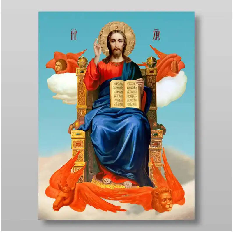 Εικόνα Ορθοδοξίας με περίγραμμα χρυσό σε ξύλο Φλαμουρίας  με  βάση King of Glory Χειροποίητη Ελληνορθόδοξη , Κρεμαστή πλάκα βυζαντινής τέχνης, χριστιανική τέχνη Διάσταση 10x7 cm (3,9 x 2,8 ίντσες) INTRAEK-7904