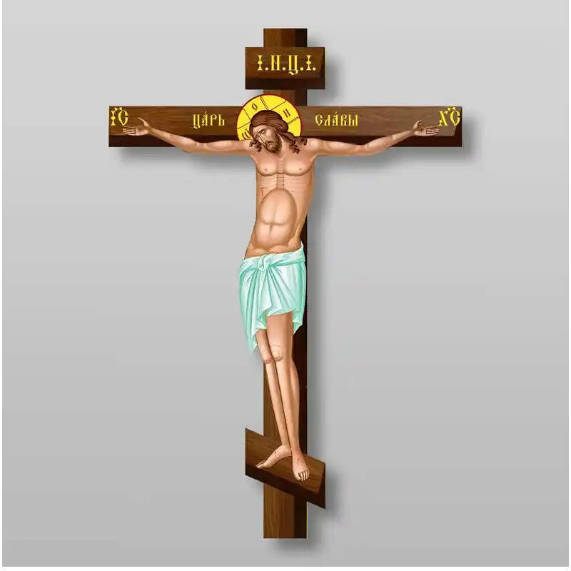 Σετ των 2 Εικόνα Ορθοδοξίας με περίγραμμα χρυσό σε ξύλο Φλαμουρίας  με  βάση Γολγοθά, Σταυρός, Σταυρός, Χειροποίητη Ελληνορθόδοξη , Κρεμαστή πλάκα βυζαντινής τέχνης, χριστιανική τέχνη Διάσταση 15x11 cm (5,9 x 4,3 ίντσες) INTRAEK-2898