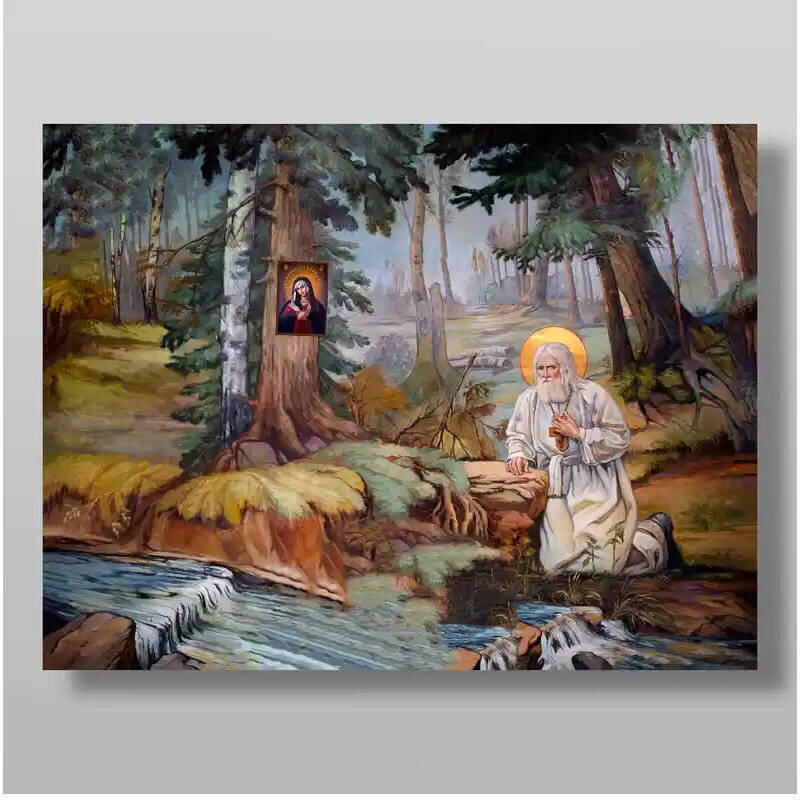 Εικόνα Ορθοδοξίας με περίγραμμα χρυσό σε ξύλο Φλαμουρίας  με  βάση Σεραφείμ στην πέτρα Χειροποίητη Ελληνορθόδοξη , Κρεμαστή πλάκα βυζαντινής τέχνης, χριστιανική τέχνη Διάσταση 10x7 cm (3,9 x 2,8 ίντσες) INTRAEK-7873