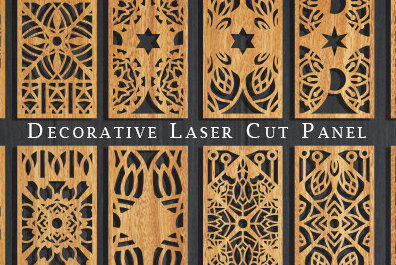 Σετ των 2 Intra απο ξύλο plywood 3mm-4mm πάχος - Διακοσμητικό πάνελ κοπής με λέιζερ  πακέτο Δίασταση 20x20 cm INTRAFABR-95352839