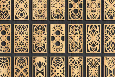 Σετ των 2 Intra απο ξύλο plywood 3mm-4mm πάχος - Διακοσμητικό πάνελ κοπής με λέιζερ  πακέτο Δίασταση 20x20 cm INTRAFABR-95352852