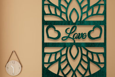 Σετ των 2 Intra απο ξύλο plywood 3mm-4mm πάχος - Διακοσμητικό πάνελ κοπής με λέιζερ  Δίασταση 20x20 cm INTRAFABR-92545315