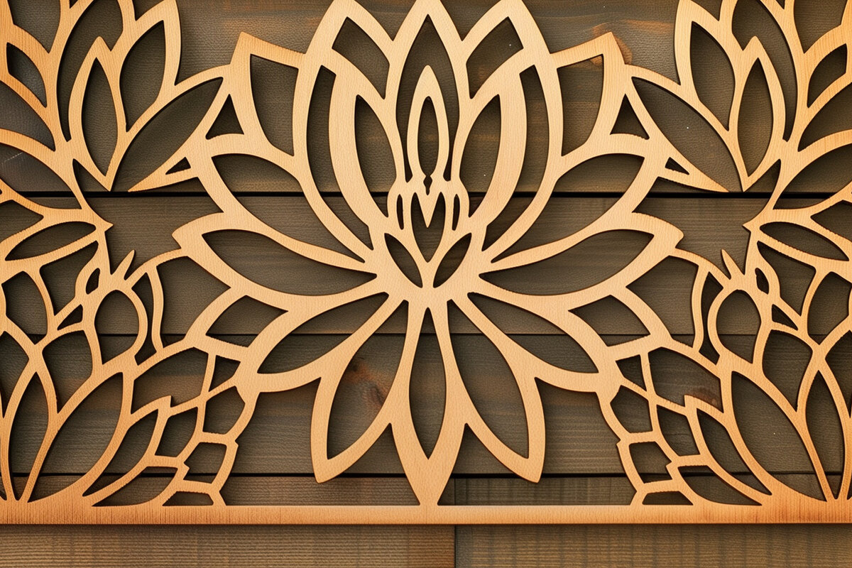 Σετ των 3 Intra απο ξύλο plywood 3mm-4mm πάχος - Διακοσμητικό πρότυπο πάνελ κοπής λέιζερ  Δίασταση 20x20 cm INTRAFABR-92385557