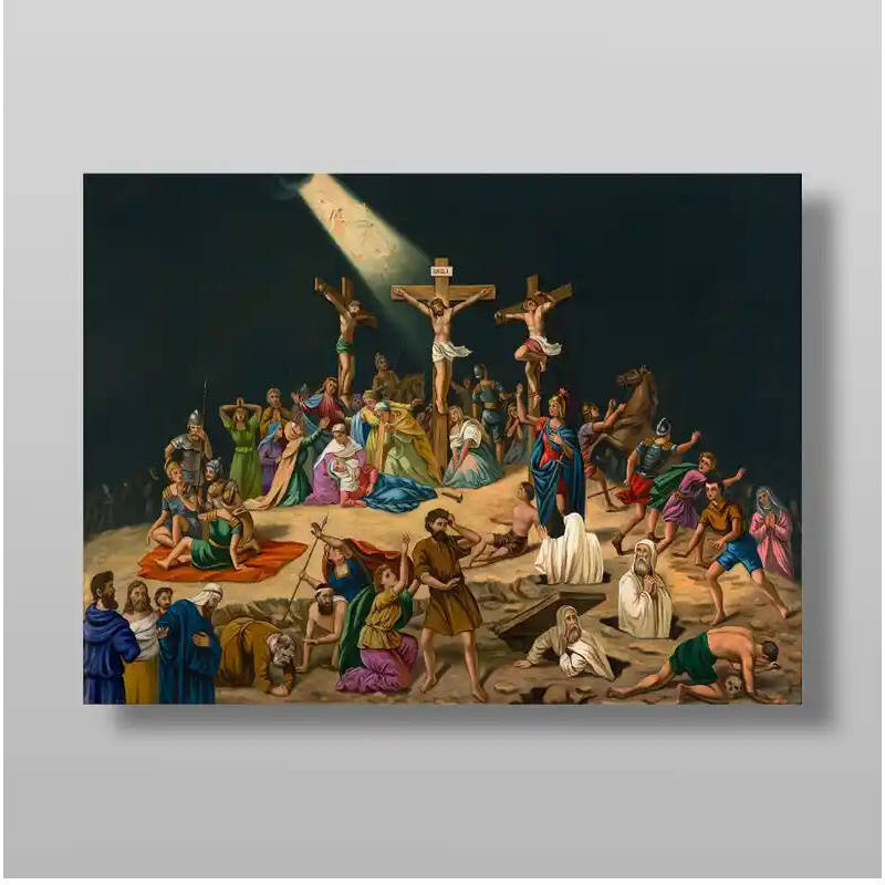 Σετ των 2 Εικόνα Ορθοδοξίας με περίγραμμα χρυσό σε ξύλο Φλαμουρίας  με  βάση Ο Ιησούς πεθαίνει στον Σταυρό Χειροποίητη Ελληνορθόδοξη , Κρεμαστή πλάκα βυζαντινής τέχνης, χριστιανική τέχνη Διάσταση 15x11 cm (5,9 x 4,3 ίντσες) INTRAEK-2729