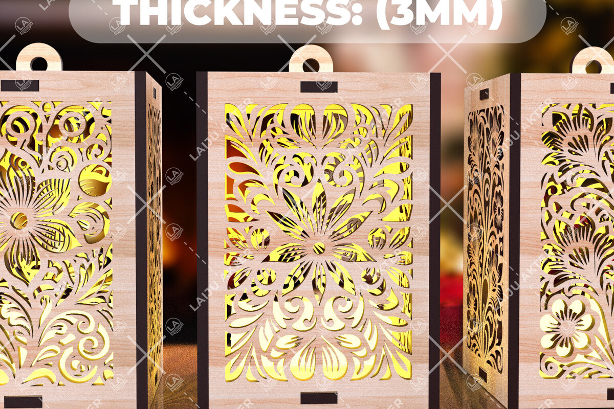 Intra απο ξύλο plywood 3mm-4mm πάχος - Διακοσμητικά Φωτάκια LaserCut Bundle Flower Δίασταση 30x20 cm INTRAFABR-107243239