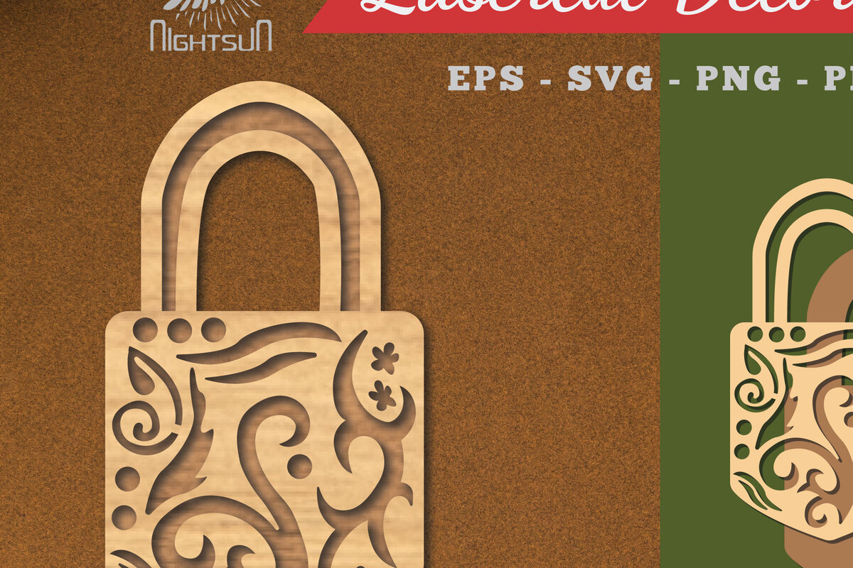 Σετ των 2 Intra απο ξύλο plywood 3mm-4mm πάχος - Διακοσμητική Κλειδαριά με  4 Δίασταση 20x20 cm INTRAFABR-116922932