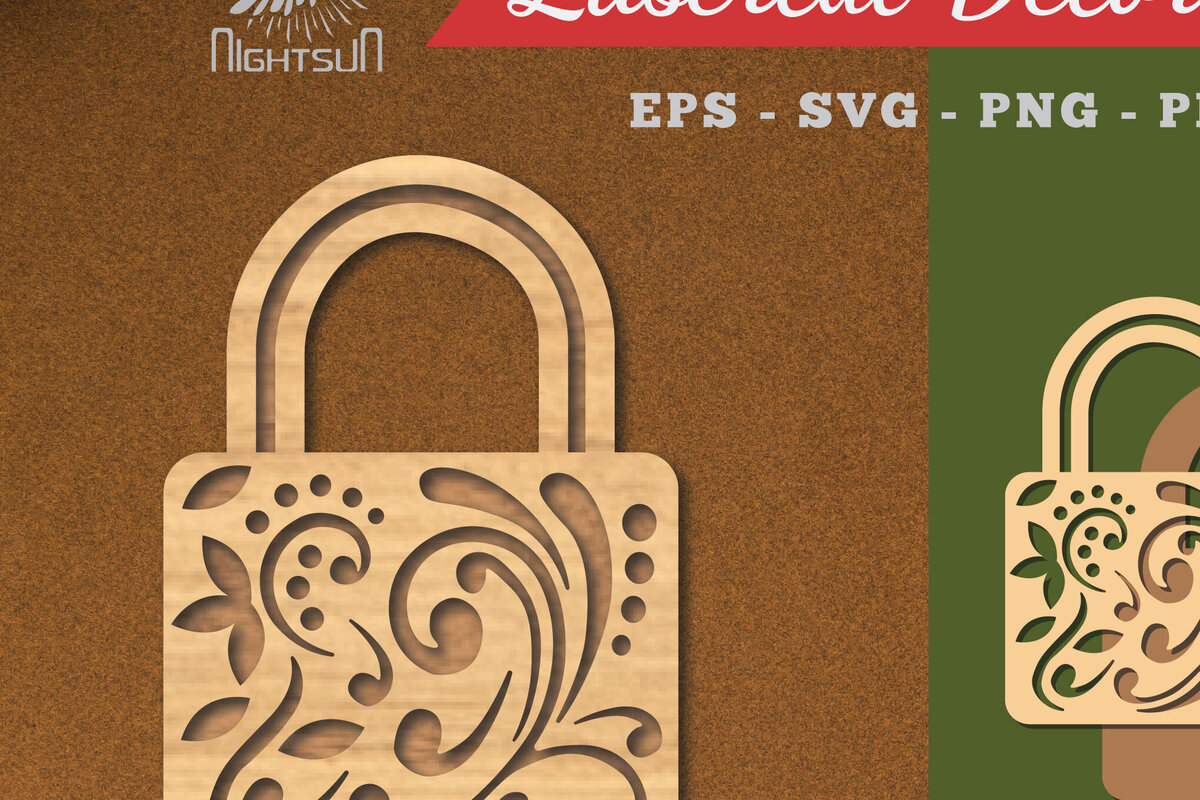 Σετ των 3 Intra απο ξύλο plywood 3mm-4mm πάχος - Διακοσμητική Κλειδαριά Διακόσμηση κοπής με λέιζερ 6 Δίασταση 20x20 cm INTRAFABR-116923044