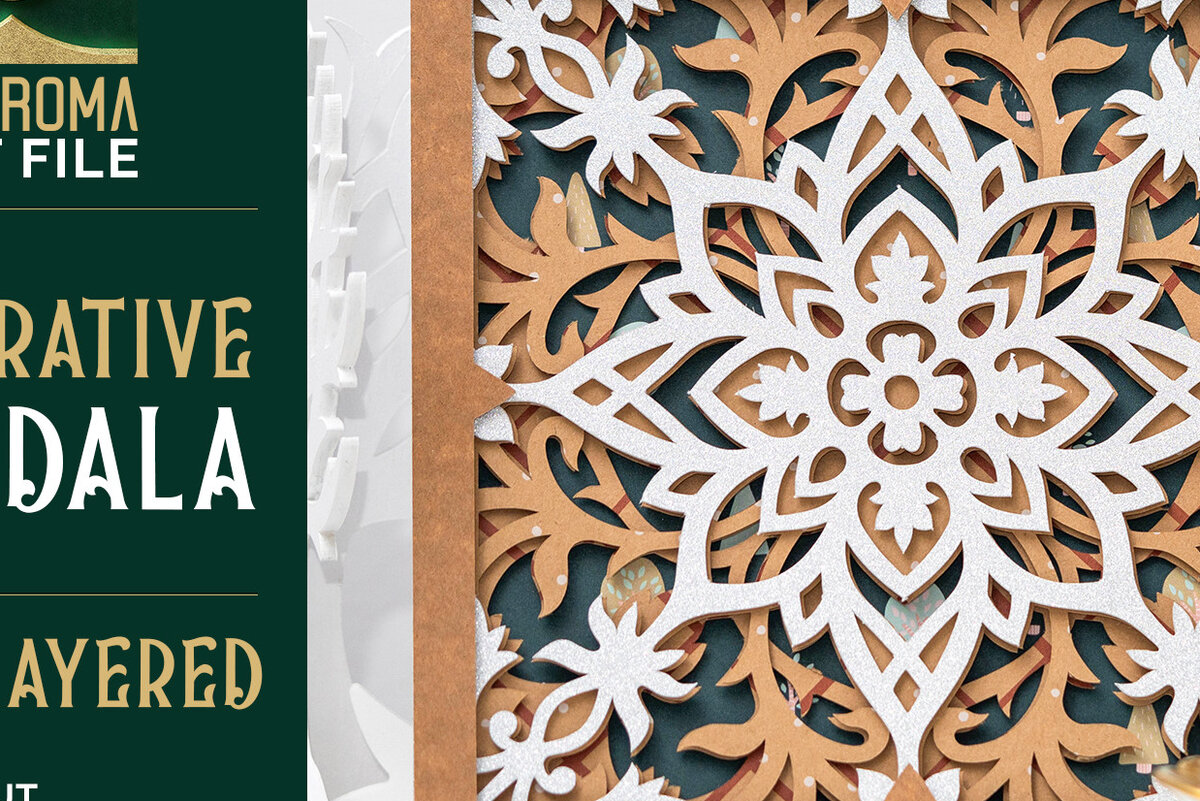 Σετ των 3 Intra απο ξύλο plywood 3mm-4mm πάχος - Διακοσμητικό κόψιμο Mandala 3D Layered  Δίασταση 4x4 cm INTRAFABR-73352732