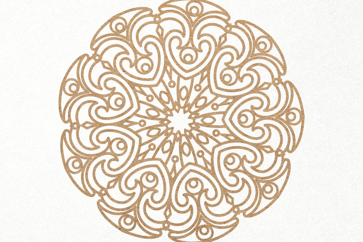 Σετ των 2 Intra απο ξύλο plywood 3mm-4mm πάχος - Διακοσμητικό  Mandala  Papercut Δίασταση 30x30 cm INTRAFABR-24713608