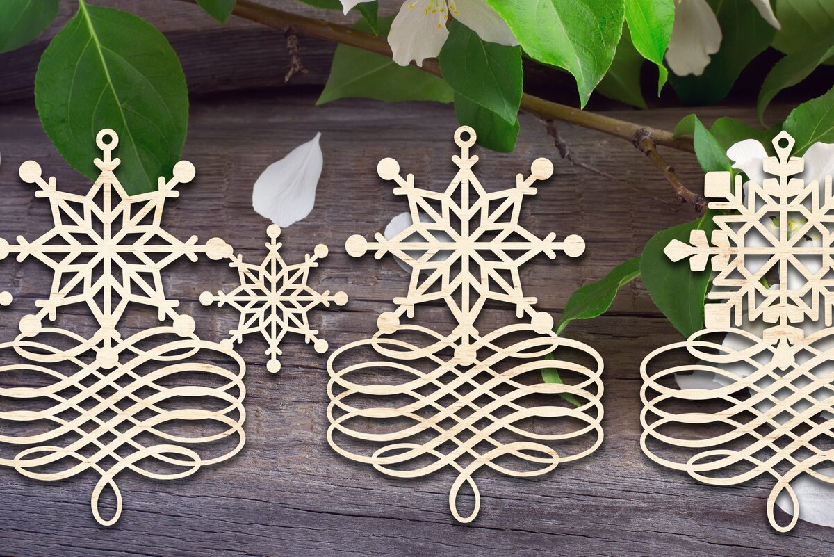 Σετ των 3 Intra απο ξύλο plywood 3mm-4mm πάχος - Διακοσμητικό Στολίδι V1 Δίασταση 6x6 cm INTRAFABR-34777600