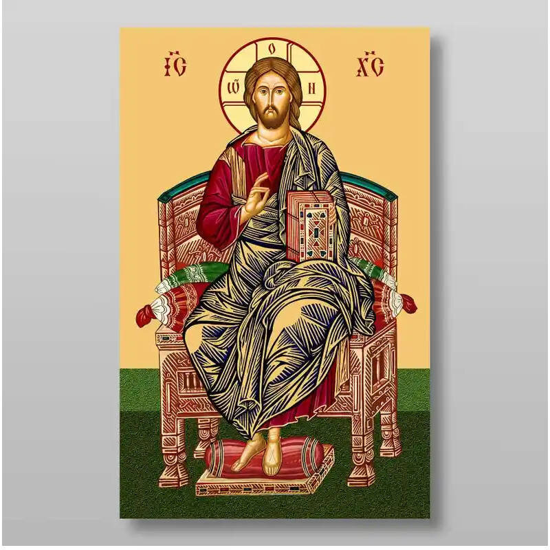 Σετ 2 τεμαχίων – Εικόνα Ορθοδοξίας με περίγραμμα χρυσό σε ξύλο Φλαμουρίας  με  βάση King of Glory Χειροποίητη Ελληνορθόδοξη , Κρεμαστή πλάκα βυζαντινής τέχνης, χριστιανική τέχνη Διάσταση 15x11 cm (5,9 x 4,3 ίντσες) INTRAEK-21268