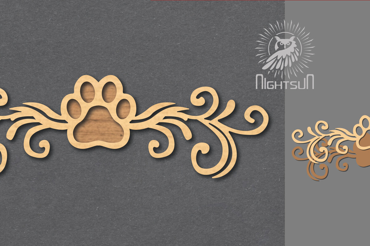 Σετ των 2 Intra απο ξύλο plywood 3mm-4mm πάχος - Διακοσμητική διακόσμηση κοπής με λέιζερ ποδιών 3 Δίασταση 20x20 cm INTRAFABR-116227982