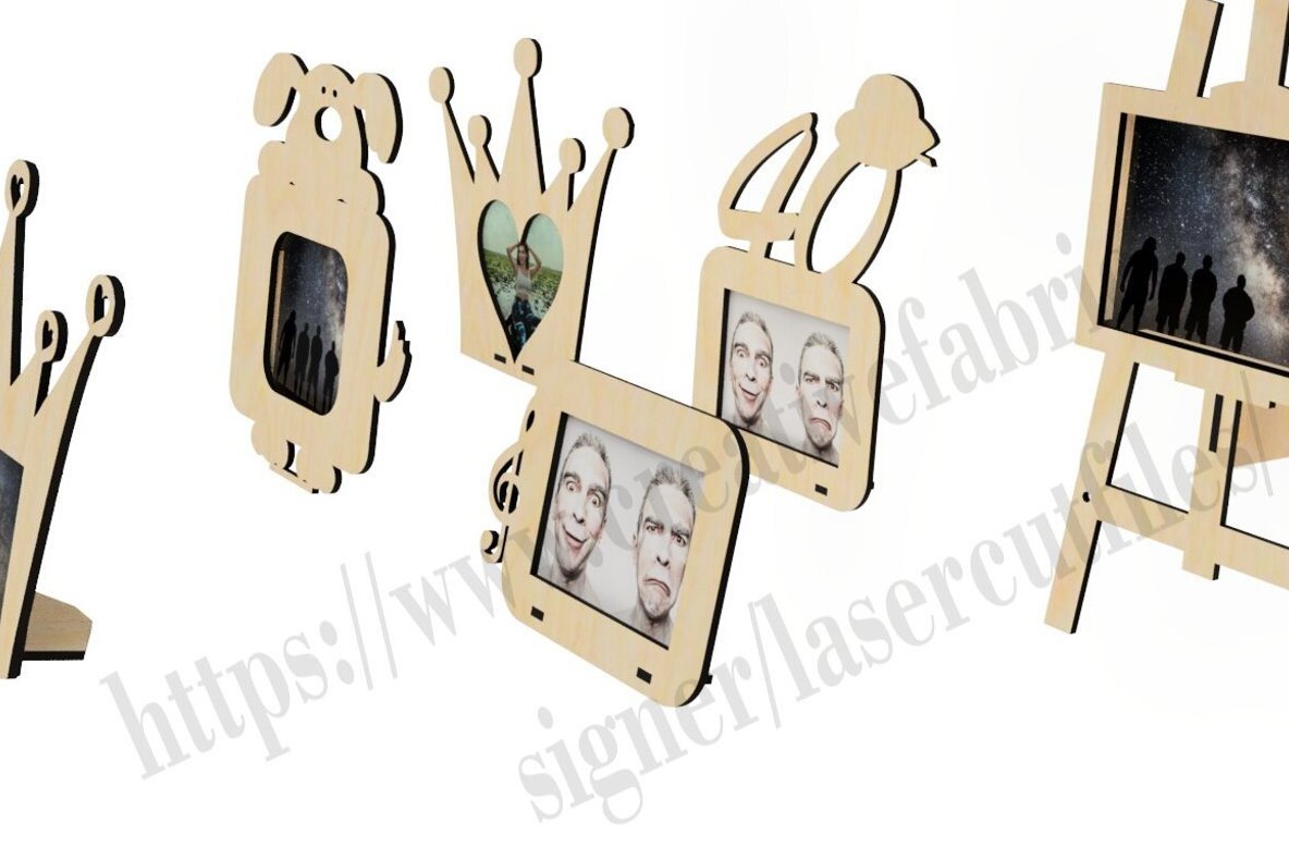 Σετ των 2 Intra απο ξύλο plywood 3mm-4mm πάχος - Διακοσμητική κορνίζα για CNC Laser Cut Δίασταση 20x25 cm INTRAFABR-36793433