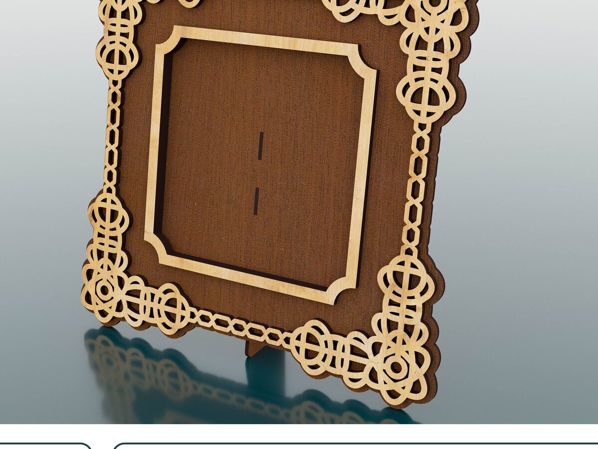 Σετ των 2 Intra απο ξύλο plywood 3mm-4mm πάχος - Διακοσμητική κορνίζα φωτογραφιών Laser Cut  Δίασταση 300x300 cm INTRAFABR-59676344