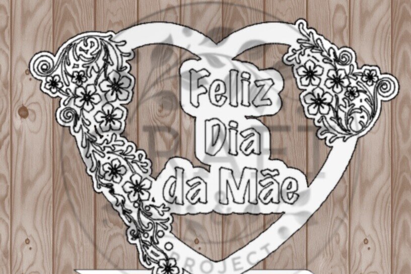 Σετ των 3 Intra απο ξύλο plywood 3mm-4mm πάχος - Διακοσμητική πλακέτα "Happy Mother's Day" Δίασταση 20x20 cm INTRAFABR-120147064