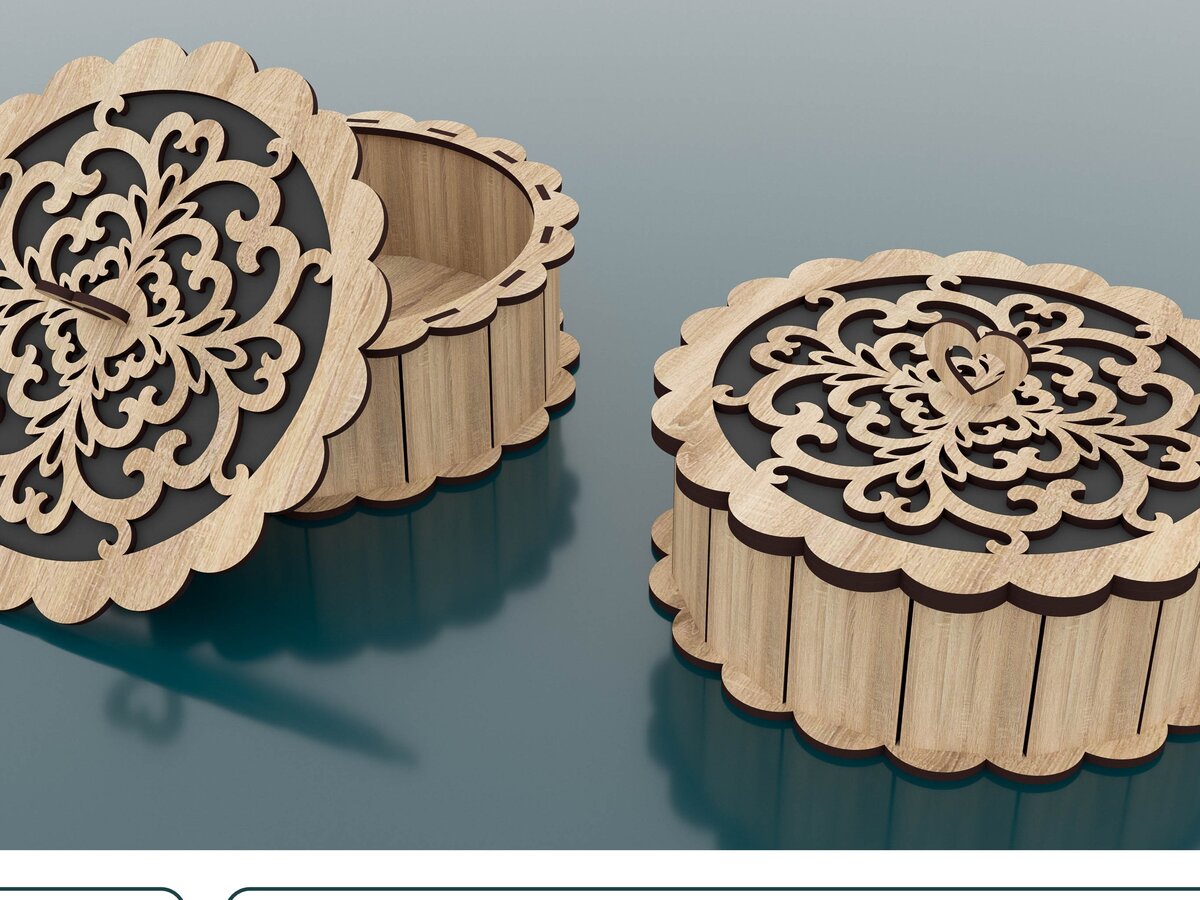 Intra απο ξύλο plywood 3mm-4mm πάχος - Διακοσμητικό στρογγυλό κουτί δώρου Laser Cut  Δίασταση 180x180 cm INTRAFABR-50306411