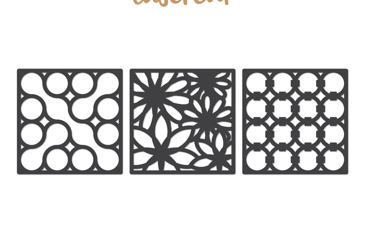 Intra απο ξύλο plywood 3mm-4mm πάχος - Διακοσμητικό τετράγωνο Lasercut Δίασταση 30x20 cm INTRAFABR-124401536