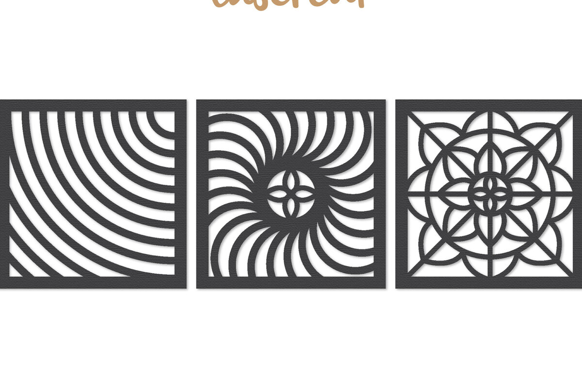 Intra απο ξύλο plywood 3mm-4mm πάχος - Διακοσμητικό τετράγωνο Lasercut Δίασταση 30x20 cm INTRAFABR-122013602