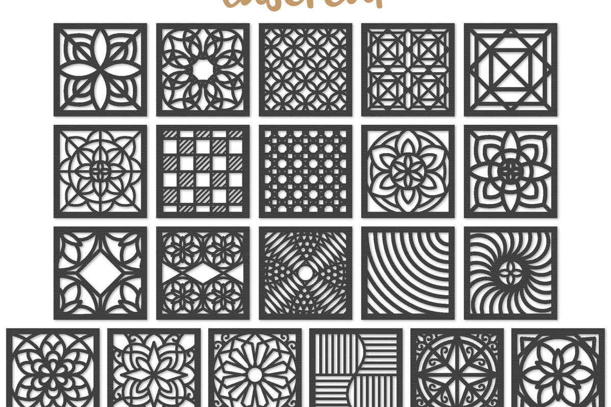 Intra απο ξύλο plywood 3mm-4mm πάχος - Διακοσμητικό τετράγωνο Lasercut Δίασταση 30x20 cm INTRAFABR-122013720