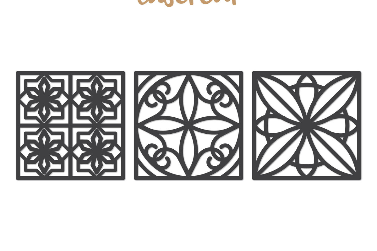 Intra απο ξύλο plywood 3mm-4mm πάχος - Διακοσμητικό τετράγωνο Lasercut Δίασταση 30x20 cm INTRAFABR-124401531