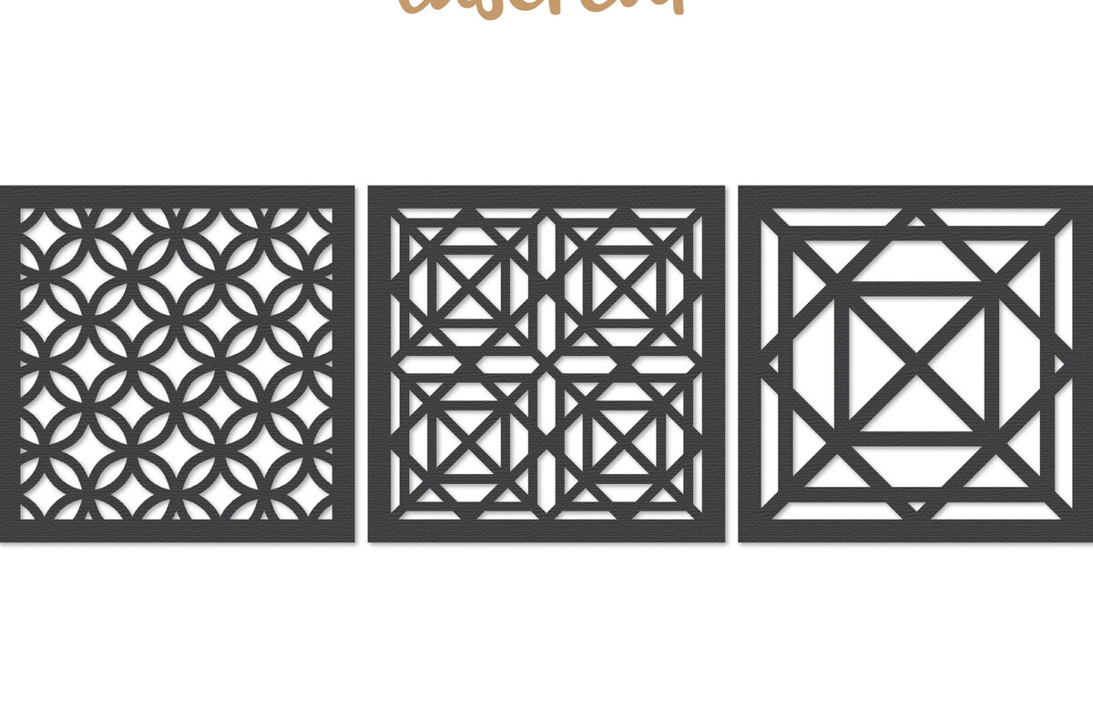 Intra απο ξύλο plywood 3mm-4mm πάχος - Διακοσμητικό τετράγωνο Lasercut Δίασταση 30x20 cm INTRAFABR-122013494