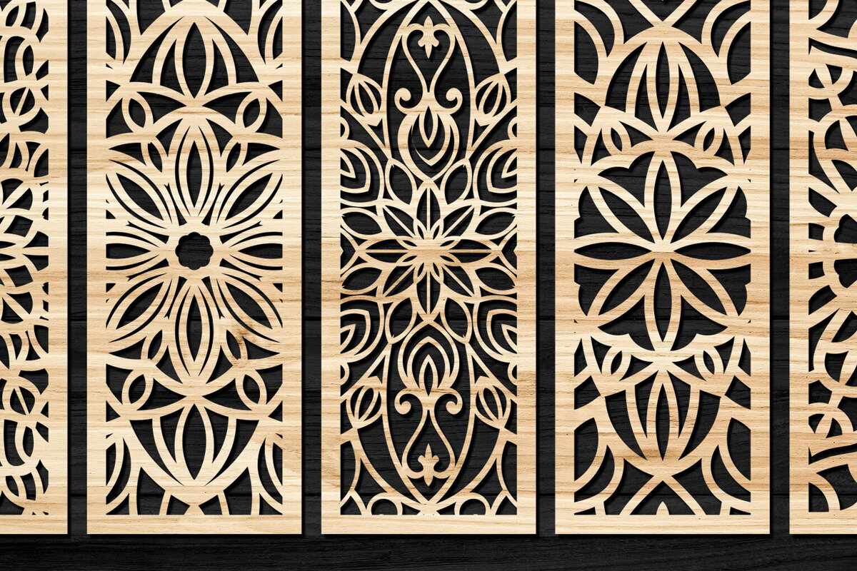 Σετ των 3 Intra απο ξύλο plywood 3mm-4mm πάχος - Διακοσμητικός τοίχος πάνελ κοπής λέιζερ  42 Δίασταση 6x6 cm INTRAFABR-82276699