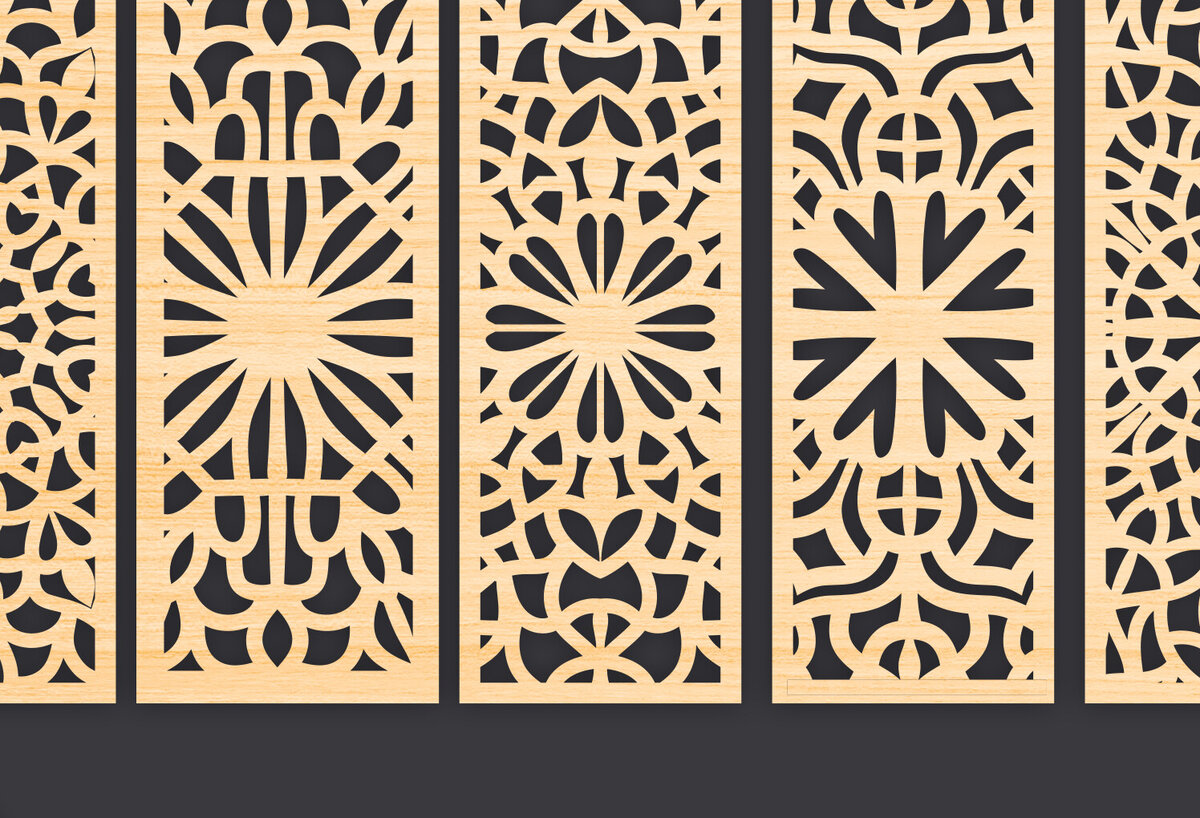 Σετ των 3 Intra απο ξύλο plywood 3mm-4mm πάχος - Διακοσμητικό  Laser Cut Panel Wall Deco Δίασταση 6x6 cm INTRAFABR-86093516