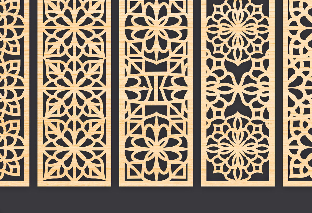 Σετ των 3 Intra απο ξύλο plywood 3mm-4mm πάχος - Διακοσμητικό  Laser Cut Panel Wall Deco Δίασταση 6x6 cm INTRAFABR-86093797