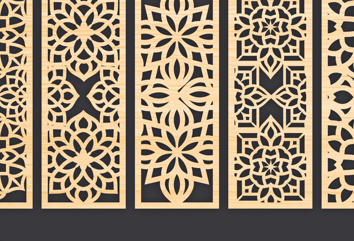 Σετ των 3 Intra απο ξύλο plywood 3mm-4mm πάχος - Διακοσμητικό  Laser Cut Panel Wall Deco Δίασταση 6x6 cm INTRAFABR-86093801