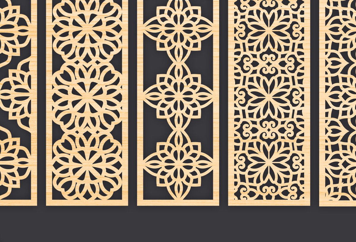 Σετ των 3 Intra απο ξύλο plywood 3mm-4mm πάχος - Διακοσμητικό  Laser Cut Panel Wall Deco Δίασταση 6x6 cm INTRAFABR-86093810