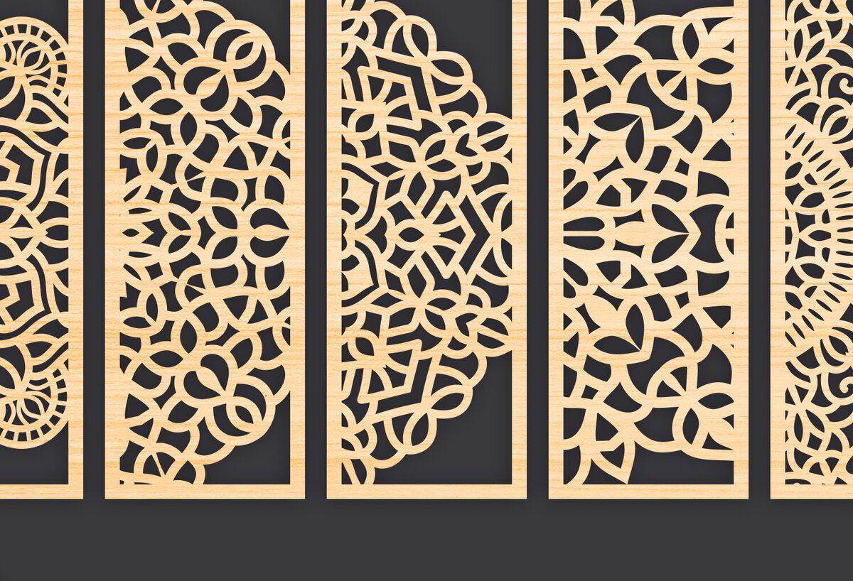 Σετ των 3 Intra απο ξύλο plywood 3mm-4mm πάχος - Διακοσμητικό  Laser Cut Panel Wall Deco Δίασταση 6x6 cm INTRAFABR-86093830