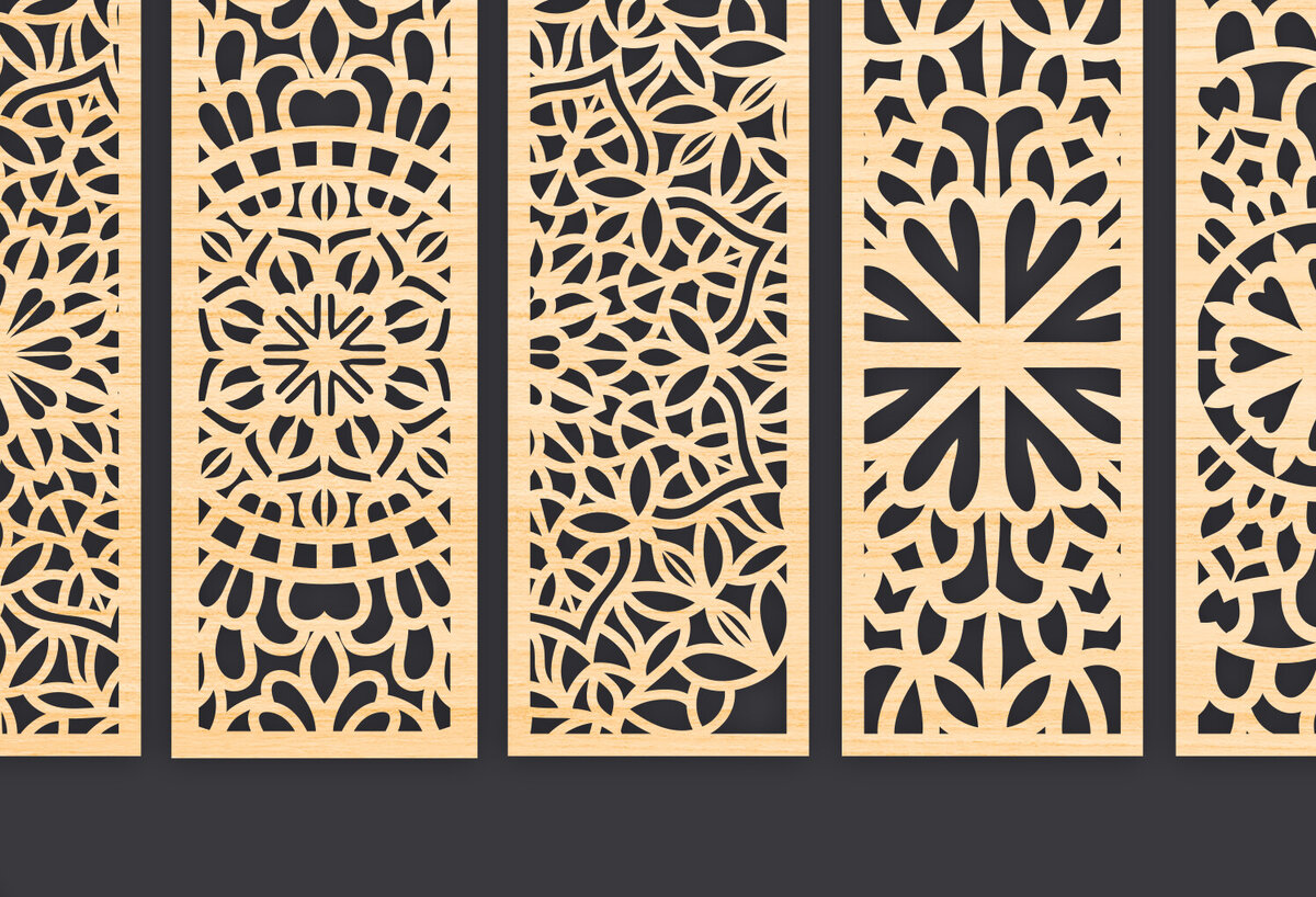 Σετ των 3 Intra απο ξύλο plywood 3mm-4mm πάχος - Διακοσμητικό  Laser Cut Panel Wall Deco Δίασταση 6x6 cm INTRAFABR-86093237