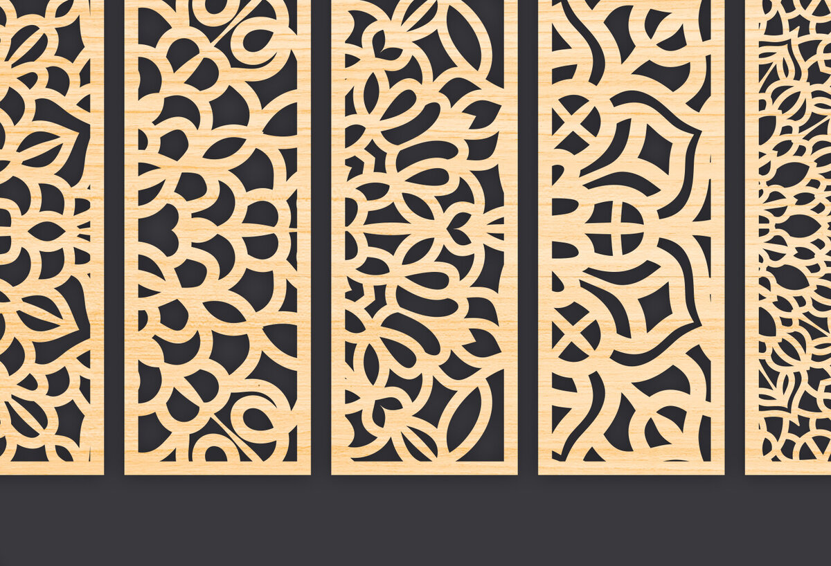 Σετ των 3 Intra απο ξύλο plywood 3mm-4mm πάχος - Διακοσμητικό  Laser Cut Panel Wall Deco Δίασταση 6x6 cm INTRAFABR-86093507