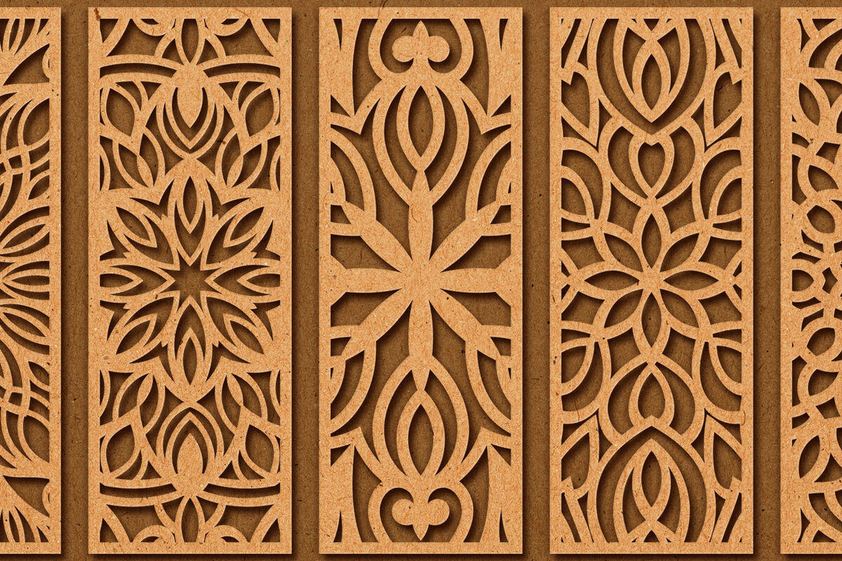Σετ των 3 Intra απο ξύλο plywood 3mm-4mm πάχος - Διακοσμητικό  Laser Cut Panel Wall Deco Δίασταση 6x6 cm INTRAFABR-74414284
