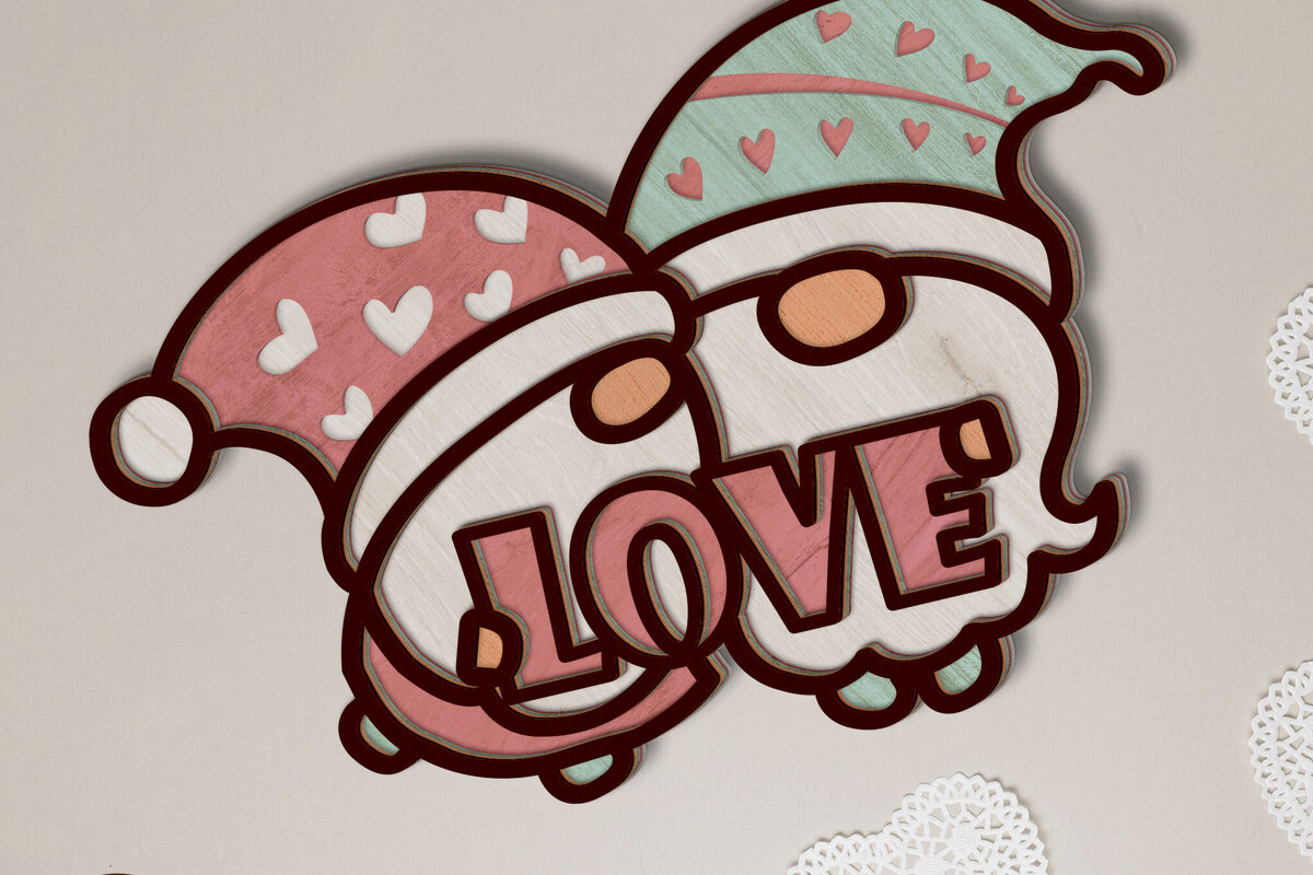 Σετ των 3 Intra απο ξύλο plywood 3mm-4mm πάχος - Διακοσμητικά καλικάντρα αγάπης για την ημέρα του Αγίου Βαλεντίνου Δίασταση 7x6 cm INTRAFABR-88377209