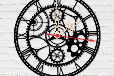 Σετ των 2 Intra απο ξύλο plywood 3mm-4mm πάχος - Διακοσμητικό ρολόι τοίχου  Δίασταση 20x20 cm INTRAFABR-28891997