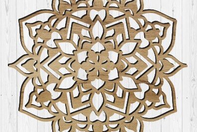 Intra απο ξύλο plywood 3mm-4mm πάχος - Διακοσμητικό τοίχου Mandala Κοπή Laser Δίασταση 30x30 cm INTRAFABR-41585564