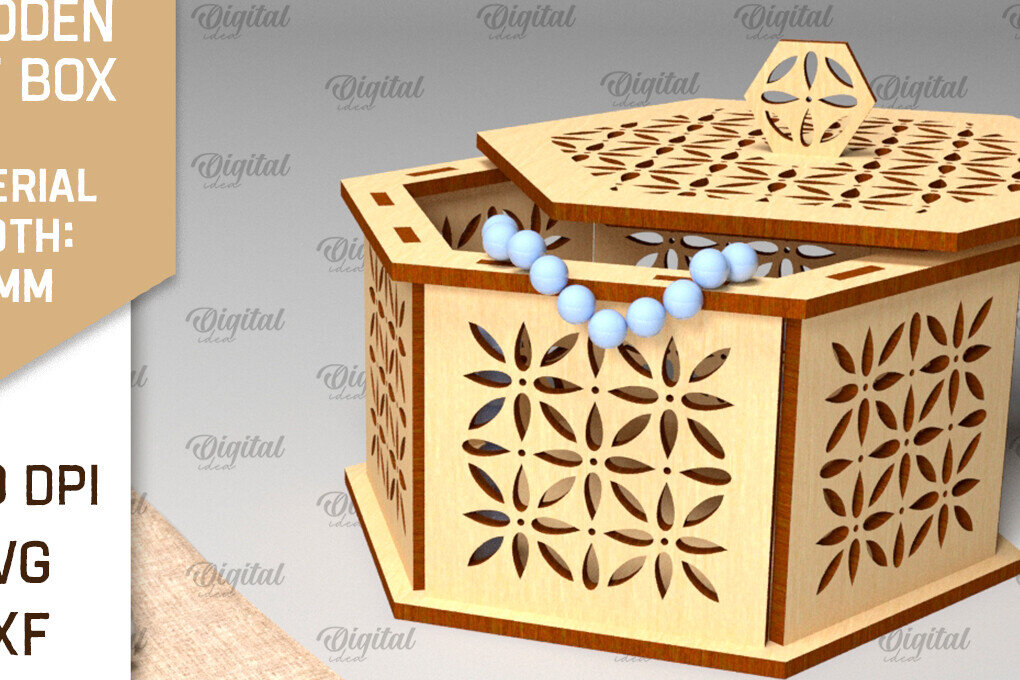 Σετ των 2 Intra απο ξύλο plywood 3mm-4mm πάχος - Διακοσμητικό Ξύλινο Κουτί Δώρου Κοπή Laser Δίασταση 15x15 cm INTRAFABR-97007855