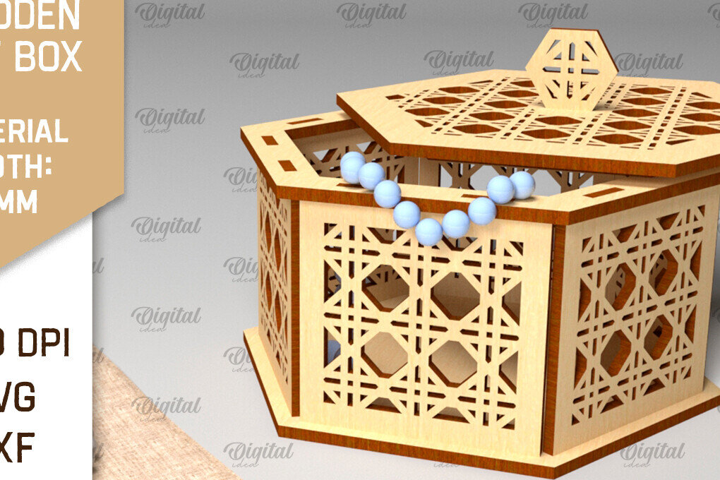 Σετ των 2 Intra απο ξύλο plywood 3mm-4mm πάχος - Διακοσμητικό Ξύλινο Κουτί Δώρου Κοπή Laser Δίασταση 15x15 cm INTRAFABR-97008114