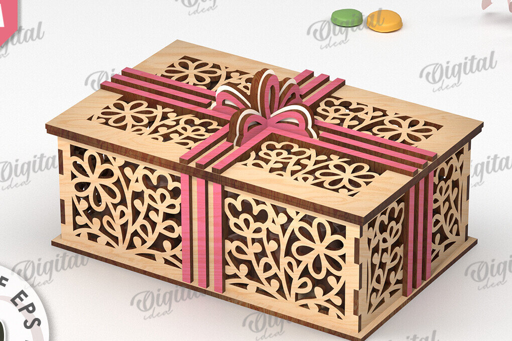 Σετ των 2 Intra απο ξύλο plywood 3mm-4mm πάχος - Διακοσμητικό Ξύλινο Κουτί Δώρου Κοπή Laser Δίασταση 15x15 cm INTRAFABR-115294790