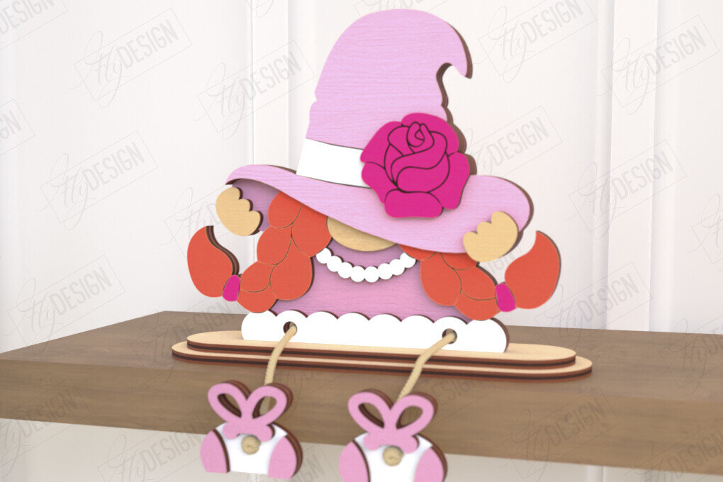 Σετ των 2 Intra απο ξύλο plywood 3mm-4mm πάχος - Διακοσμητικό Ξύλινο Gnome Κοπή Laser | CNC Δίασταση 20x20 cm INTRAFABR-120175754