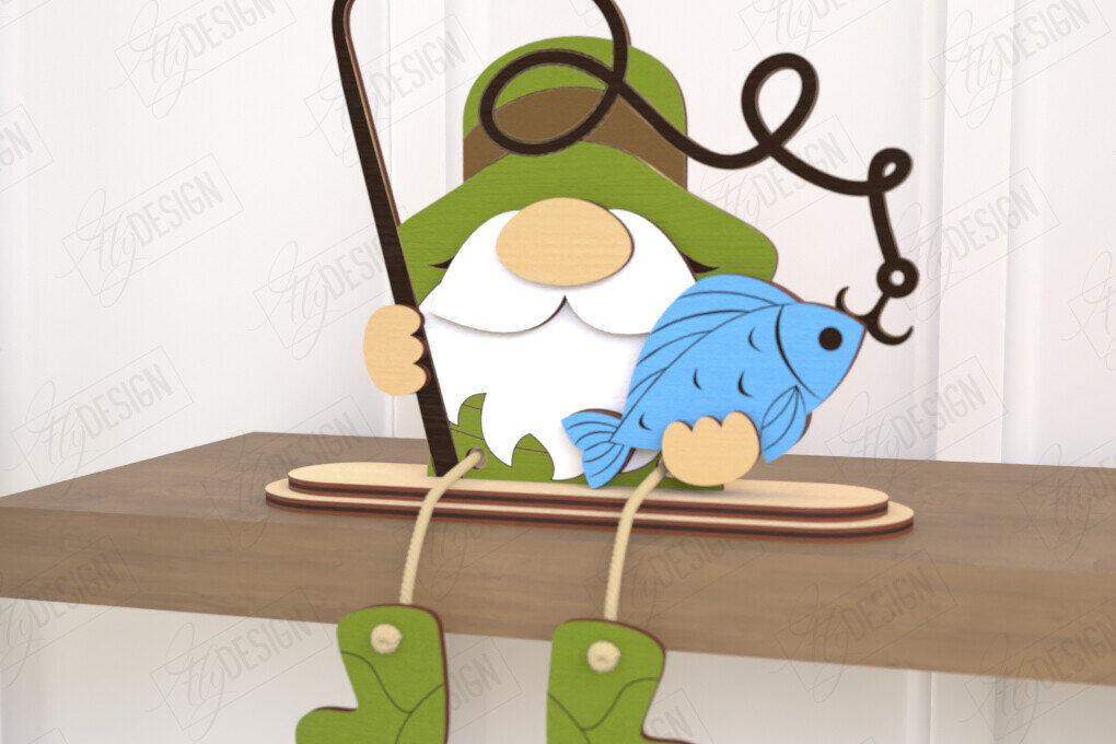 Σετ των 2 Intra απο ξύλο plywood 3mm-4mm πάχος - Διακοσμητικό Ξύλινο Gnome Κοπή Laser | CNC Δίασταση 20x20 cm INTRAFABR-120175749