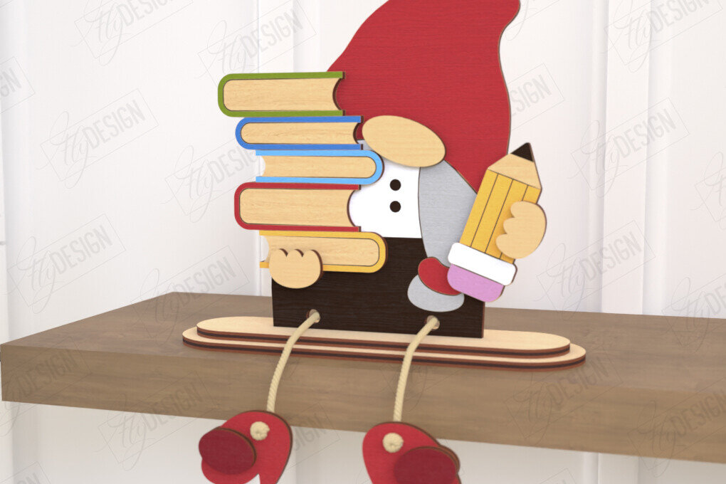 Σετ των 2 Intra απο ξύλο plywood 3mm-4mm πάχος - Διακοσμητικό Ξύλινο Gnome |Καθιστό Ειδώλιο Δίασταση 20x20 cm INTRAFABR-120416019