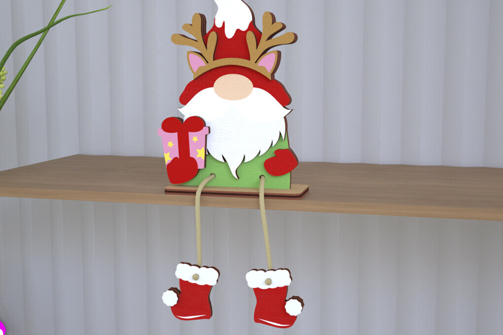 Σετ των 2 Intra απο ξύλο plywood 3mm-4mm πάχος - Διακοσμητικό Ξύλινο Gnome |Καθιστό Ειδώλιο Δίασταση 20x20 cm INTRAFABR-113988213