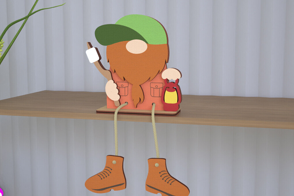 Σετ των 2 Intra απο ξύλο plywood 3mm-4mm πάχος - Διακοσμητικό Ξύλινο Gnome |Καθιστό Ειδώλιο Δίασταση 20x20 cm INTRAFABR-113988218